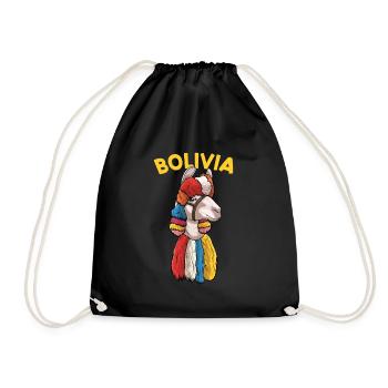 Bolivien Flagge Bolivianische Alpaka-liebhaber - Turnbeutel - Schwarz - Vorne