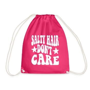 Salty Hair Don't Care - Turnbeutel - Fuchsia - Vorne