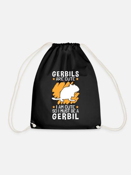 Rennmaus ist süß Nagetier Gerbil - Turnbeutel - Schwarz