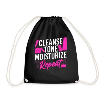 Cute Licensed Esthetician Skincare - Drawstring Bag - black - Front
