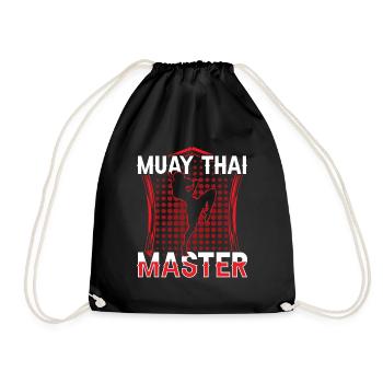 Muay Thai Master Martial Arts Fighting Fighter - Drawstring Bag - black - Front