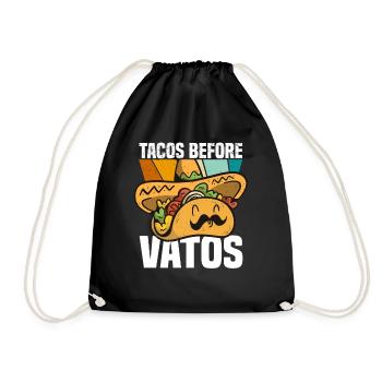 Taco Somberero Mexikanisch Mexiko Latino - Turnbeutel - Schwarz - Vorne