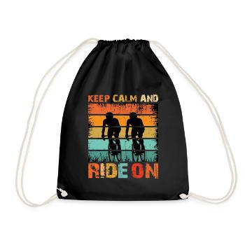 Restez calme et roulez - Sac de sport léger - noir - Devant