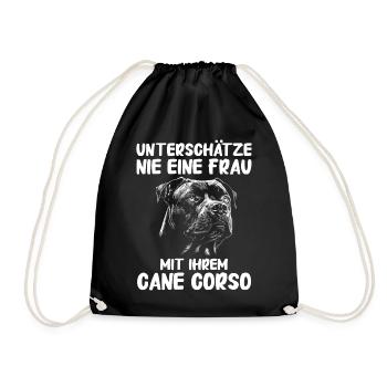Cane Corso Italiano Hund - Turnbeutel - Schwarz - Vorne