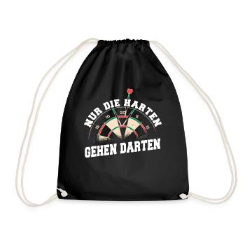 Dart Darts Dartspieler Dartsport - Turnbeutel - Schwarz - Vorne