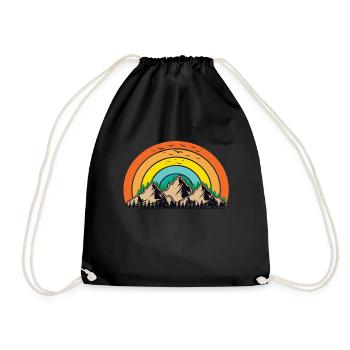 Mountains Vintage Mountains Mountain Mountains Mountain Landscape - Drawstring Bag - black - Front