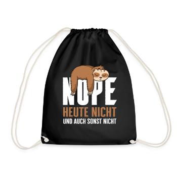 Faultier Faultiere Tier Schlafen Faul - Turnbeutel - Schwarz - Vorne