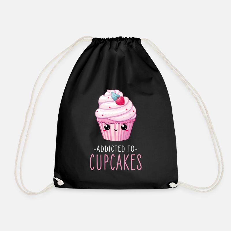 Cupcake Kawaii - Turnbeutel - Schwarz