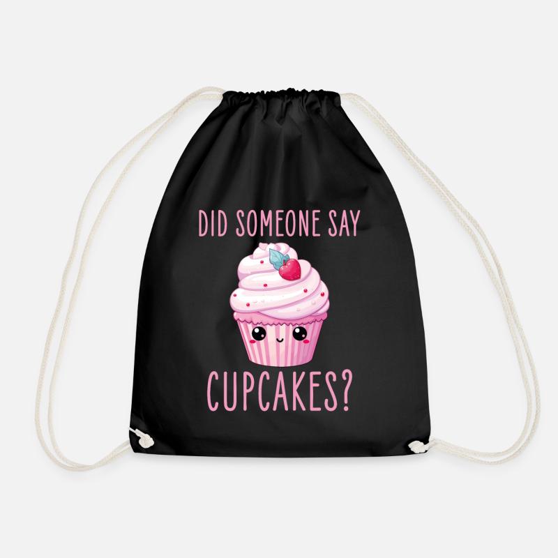 Cupcake Kawaii - Turnbeutel - Schwarz