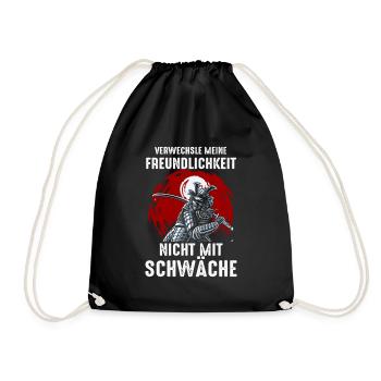 Japanischer Samurai Bushido-Krieger - Turnbeutel - Schwarz - Vorne