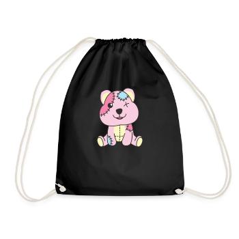 Kawaii Gothic Quokka Pastel Gothic Goth - Drawstring Bag - black - Front