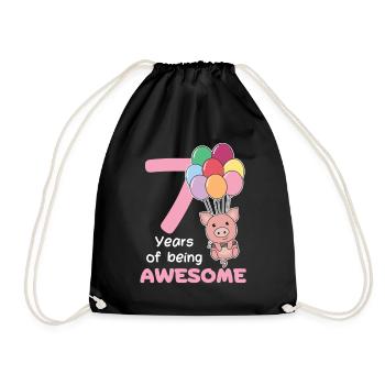 Cochon pour les enfants de 7 ans de sept ans - Sac de sport léger - noir - Devant