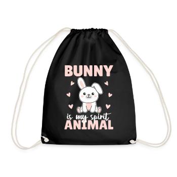 Le lapin est mon animal spirituel - süßer Hase - Sac de sport léger - noir - Devant
