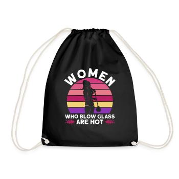 Les femmes qui soufflent du verre sont chaudes - souffleurs de verre - Sac de sport léger - noir - Devant