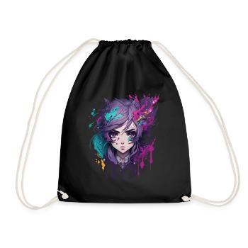 Anime Manga Figure Kawaii Otaku Japon Chibi Design - Sac de sport léger - noir - Devant