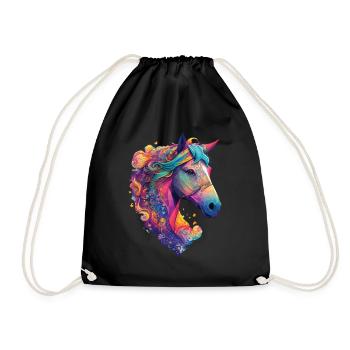 Horse Pony Rider Design Horse Horse Dressage - Drawstring Bag - black - Front
