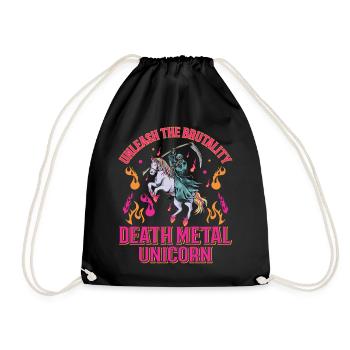 Goth Rock Satan Einhorn Festivals Death Metal - Turnbeutel - Schwarz - Vorne