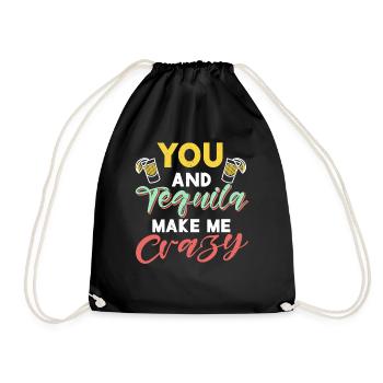 Tequila Alcohol Mexican Mexico Latino - Drawstring Bag - black - Front