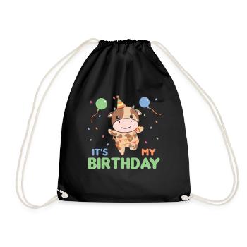 Vache pour anniversaire pour les enfants c’est mon anniversaire - Sac de sport léger - noir - Devant