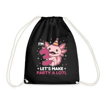 3ème anniversaire axolotl trois ans mignons axolotls - Sac de sport léger - noir - Devant