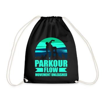 Parkour, Freerunning, Street Workout, Acrobatic - Turnbeutel - Schwarz - Vorne