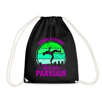 Parkour, Freerunning, Street Workout, Acrobatic - Turnbeutel - Schwarz - Vorne