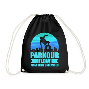 Parkour, Freerunning, Street Workout, Acrobatic - Turnbeutel - Schwarz - Vorne