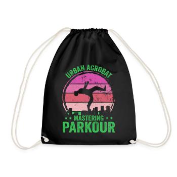 Parkour, Freerunning, Street Workout, Acrobatic - Turnbeutel - Schwarz - Vorne