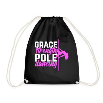 Pole Dance Tänzerin, Stangentanz, Pole Dancing - Turnbeutel - Schwarz - Vorne