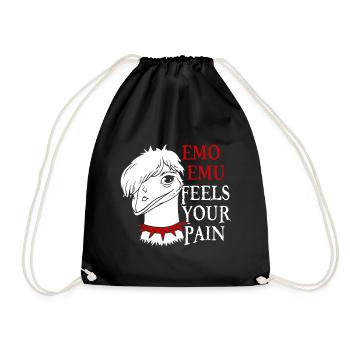 Emo Boy Emo Girl Emu Bird Emocore Punk Aesthetics - Drawstring Bag - black - Front