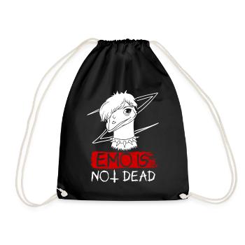 Emo Boy Emo Girl Emu Bird Emocore Punk Aesthetics - Drawstring Bag - black - Front