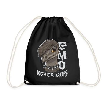 Emo Boy Emo Girl Emu Bird Emocore Punk Aesthetics - Drawstring Bag - black - Front