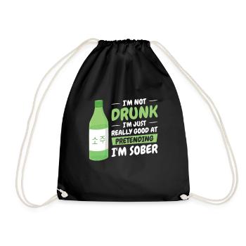 Soju Korean Wine Drink Korea - Drawstring Bag - black - Front