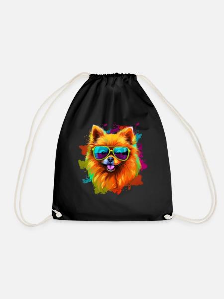 Zwergspitz Hund Hunderasse Pomeranian - Turnbeutel - Schwarz