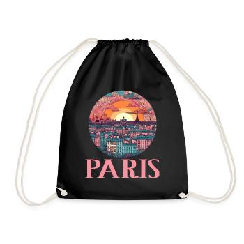 Paris Eiffelturm Bonjour Souvenirs - Turnbeutel - Schwarz - Vorne