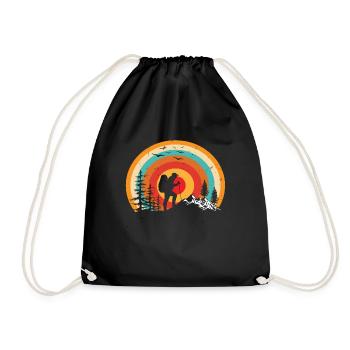 Alpinisme Vintage Rétro Alpinisme Montagnes - Sac de sport léger - noir - Devant