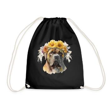 Aquarelle mignonne Cane Corso Tournesol Chien Race Animal de compagnie - Sac de sport léger - noir - Devant
