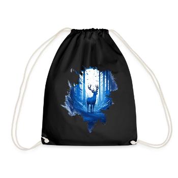 Deer in the woods - Drawstring Bag - black - Front