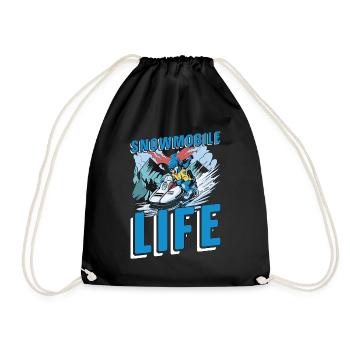 Snowmobile Life Motorsport Mountain Winter Sports - Turnbeutel - Schwarz - Vorne