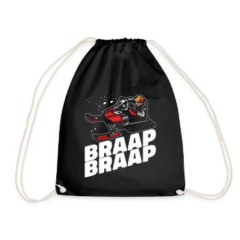Snowmobile Racing Braap Braap Winter Sports Snow - Drawstring Bag - black - Front