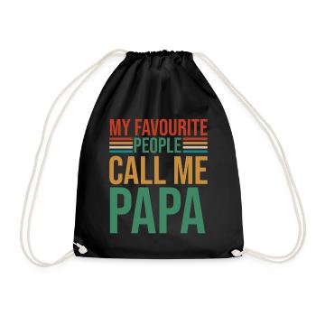 My Favourite People Call Me Papa - Turnbeutel - Schwarz - Vorne
