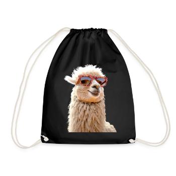 Alpaca Sunglasses Lama Dad Mom Love Alpacas - Drawstring Bag - black - Front