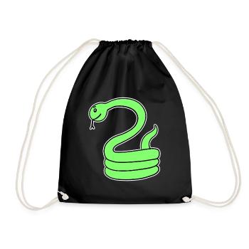 Schlange - Grüne Schlange - Turnbeutel - Schwarz - Vorne
