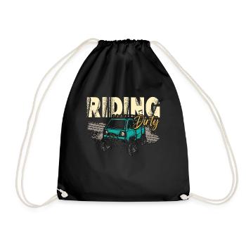 Off-Road Racing Riding Dirty Road Trip Motocross - Drawstring Bag - black - Front