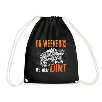 Off-Road Racing On Weekends We Wear Dirt Motocross - Drawstring Bag - black - Front