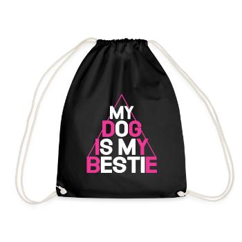 My Dog Is My Bestie - Drawstring Bag - black - Front