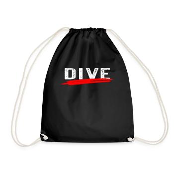 Diver Freediving Underwater Diving Dive - Turnbeutel - Schwarz - Vorne