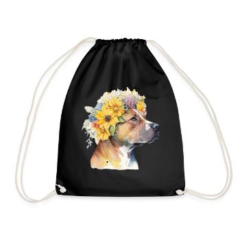 Mignon Staffordshire Bull Terrier Sunflower Dog Race - Sac de sport léger - noir - Devant