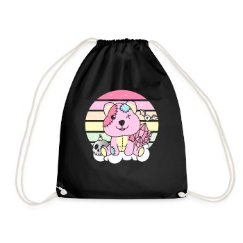 Kawaii Gothic Quokka Pastel Gothic Goth - Drawstring Bag - black - Front