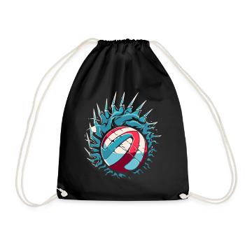Volleyball Logo - Drawstring Bag - black - Front